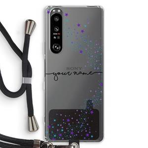 CaseCompany Sterren: Sony Xperia 1 III Transparant Hoesje met koord