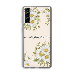CaseCompany Daisies: Samsung Galaxy S21 Plus Transparant Hoesje