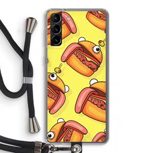 CaseCompany Hamburger: Samsung Galaxy S21 Plus Transparant Hoesje met koord