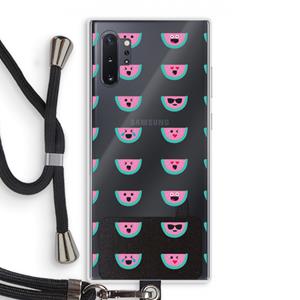CaseCompany Smiley watermeloenprint: Samsung Galaxy Note 10 Plus Transparant Hoesje met koord
