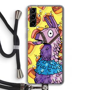 CaseCompany Loot Burger: Samsung Galaxy S21 Plus Transparant Hoesje met koord