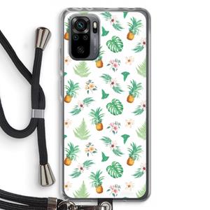 CaseCompany Ananas bladeren: Xiaomi Redmi Note 10 Pro Transparant Hoesje met koord