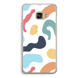 CaseCompany Memphis Shapes Blue: Samsung Galaxy A3 (2016) Transparant Hoesje