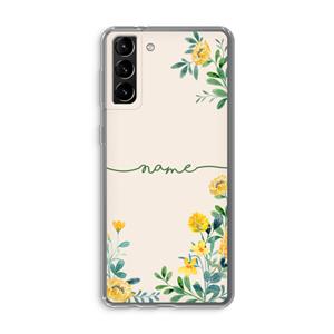 CaseCompany Gele bloemen: Samsung Galaxy S21 Plus Transparant Hoesje