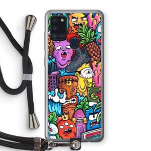 CaseCompany Vexx Mixtape: Samsung Galaxy A21s Transparant Hoesje met koord