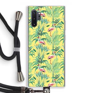 CaseCompany Flamingo party: Samsung Galaxy Note 10 Plus Transparant Hoesje met koord
