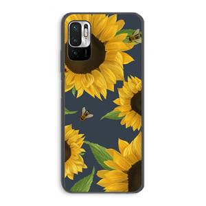 CaseCompany Sunflower and bees: Xiaomi Redmi Note 10 5G Transparant Hoesje