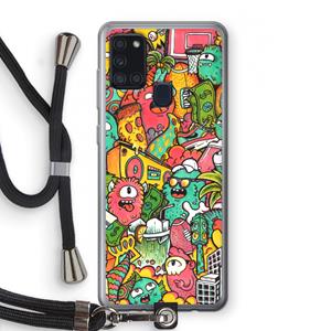 CaseCompany Vexx City: Samsung Galaxy A21s Transparant Hoesje met koord
