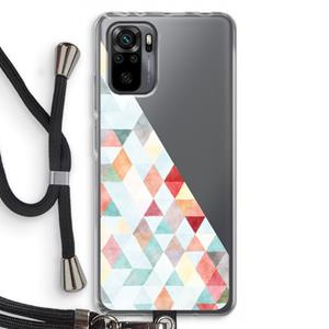 CaseCompany Gekleurde driehoekjes pastel: Xiaomi Redmi Note 10 Pro Transparant Hoesje met koord