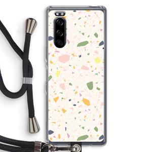 CaseCompany Terrazzo N°21: Sony Xperia 5 Transparant Hoesje met koord