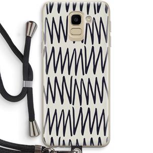 CaseCompany Marrakech Zigzag: Samsung Galaxy J6 (2018) Transparant Hoesje met koord