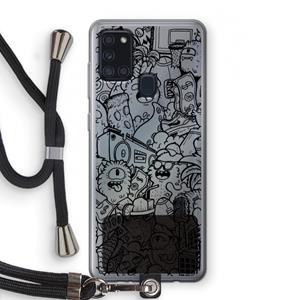 CaseCompany Vexx Black City : Samsung Galaxy A21s Transparant Hoesje met koord