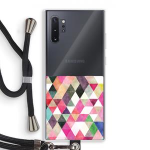 CaseCompany Gekleurde driehoekjes: Samsung Galaxy Note 10 Plus Transparant Hoesje met koord
