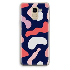 CaseCompany Memphis Shapes Pink: Samsung Galaxy J6 (2018) Transparant Hoesje