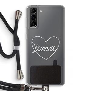 CaseCompany Friends heart pastel: Samsung Galaxy S21 Plus Transparant Hoesje met koord
