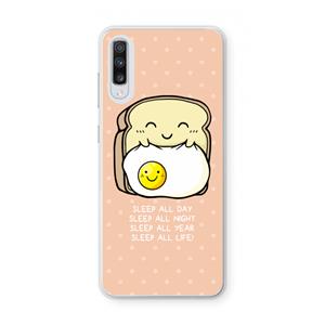CaseCompany Sleep All Day: Samsung Galaxy A70 Transparant Hoesje