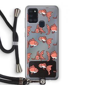 CaseCompany Blub: Samsung Galaxy A21s Transparant Hoesje met koord
