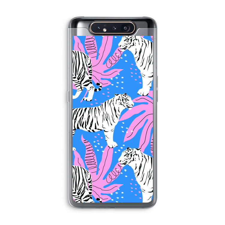 CaseCompany Tijger: Samsung Galaxy A80 Transparant Hoesje
