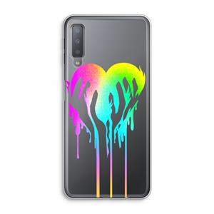 CaseCompany Hold My Heart: Samsung Galaxy A7 (2018) Transparant Hoesje