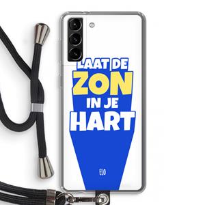CaseCompany Laat de zon in je hart: Samsung Galaxy S21 Plus Transparant Hoesje met koord