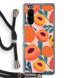 CaseCompany Perzik: Sony Xperia 5 Transparant Hoesje met koord