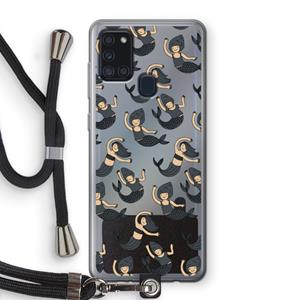 CaseCompany Zeemeermin: Samsung Galaxy A21s Transparant Hoesje met koord