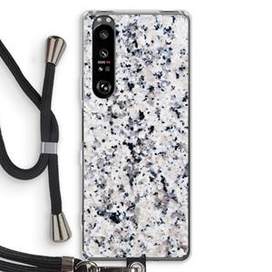 CaseCompany Gespikkelde marmer: Sony Xperia 1 III Transparant Hoesje met koord