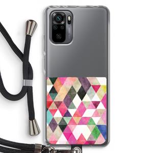 CaseCompany Gekleurde driehoekjes: Xiaomi Redmi Note 10 Pro Transparant Hoesje met koord