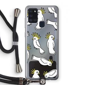 CaseCompany Papegaai: Samsung Galaxy A21s Transparant Hoesje met koord