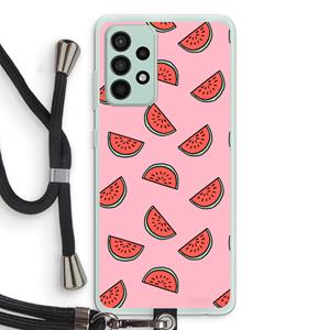 CaseCompany Watermeloen: Samsung Galaxy A52s 5G Transparant Hoesje met koord