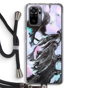 CaseCompany Pastel zwart: Xiaomi Redmi Note 10 Pro Transparant Hoesje met koord