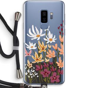CaseCompany Painted wildflowers: Samsung Galaxy S9 Plus Transparant Hoesje met koord