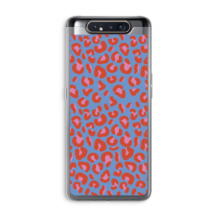CaseCompany Leopard blue: Samsung Galaxy A80 Transparant Hoesje