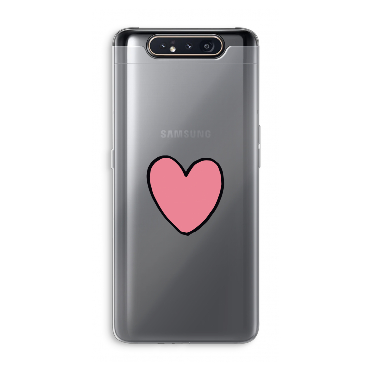 CaseCompany Hartje: Samsung Galaxy A80 Transparant Hoesje