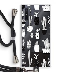 CaseCompany Cactusmotief: Samsung Galaxy Note 10 Plus Transparant Hoesje met koord