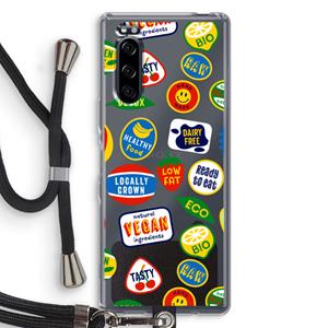 CaseCompany Fruitsticker: Sony Xperia 5 Transparant Hoesje met koord