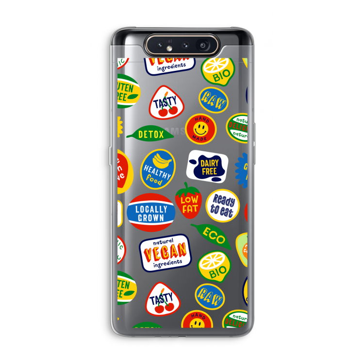 CaseCompany Fruitsticker: Samsung Galaxy A80 Transparant Hoesje