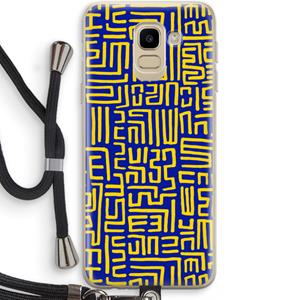 CaseCompany Majorelle Blue Print: Samsung Galaxy J6 (2018) Transparant Hoesje met koord