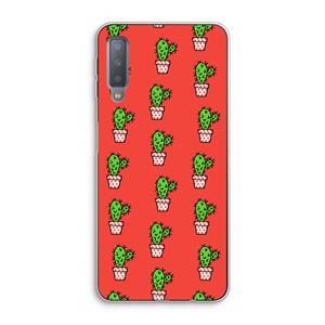 CaseCompany Mini cactus: Samsung Galaxy A7 (2018) Transparant Hoesje