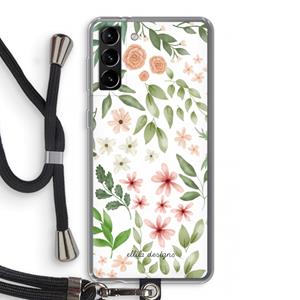 CaseCompany Botanical sweet flower heaven: Samsung Galaxy S21 Plus Transparant Hoesje met koord