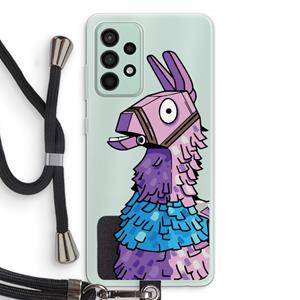 CaseCompany Lama: Samsung Galaxy A52s 5G Transparant Hoesje met koord