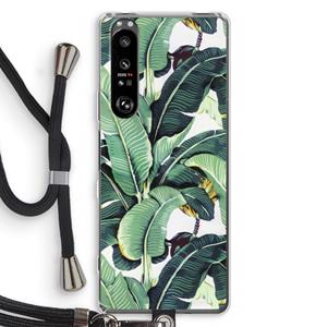 CaseCompany Bananenbladeren: Sony Xperia 1 III Transparant Hoesje met koord