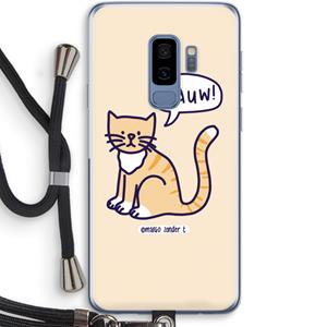 CaseCompany Miauw: Samsung Galaxy S9 Plus Transparant Hoesje met koord