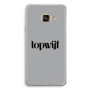 CaseCompany Topwijf Grijs Zwart: Samsung Galaxy A3 (2016) Transparant Hoesje