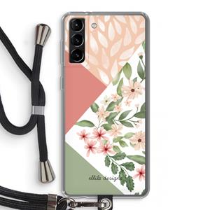 CaseCompany Sweet heaven geometrics: Samsung Galaxy S21 Plus Transparant Hoesje met koord