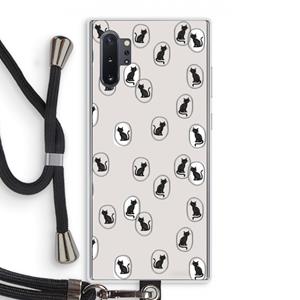 CaseCompany Miauw: Samsung Galaxy Note 10 Plus Transparant Hoesje met koord