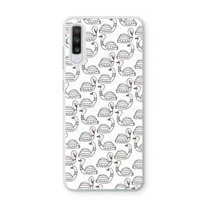 CaseCompany Zwanen: Samsung Galaxy A70 Transparant Hoesje
