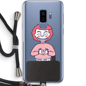 CaseCompany Hartje: Samsung Galaxy S9 Plus Transparant Hoesje met koord