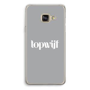 CaseCompany Topwijf Grijs Wit: Samsung Galaxy A3 (2016) Transparant Hoesje