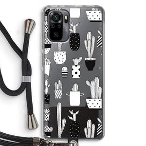 CaseCompany Cactusmotief: Xiaomi Redmi Note 10 Pro Transparant Hoesje met koord